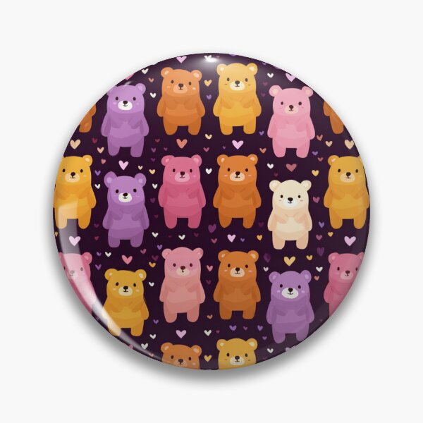 Item preview, Cute Kawaii Bear Pattern Hearts Adorable Teddy designed and sold by NicolasGlowArt.