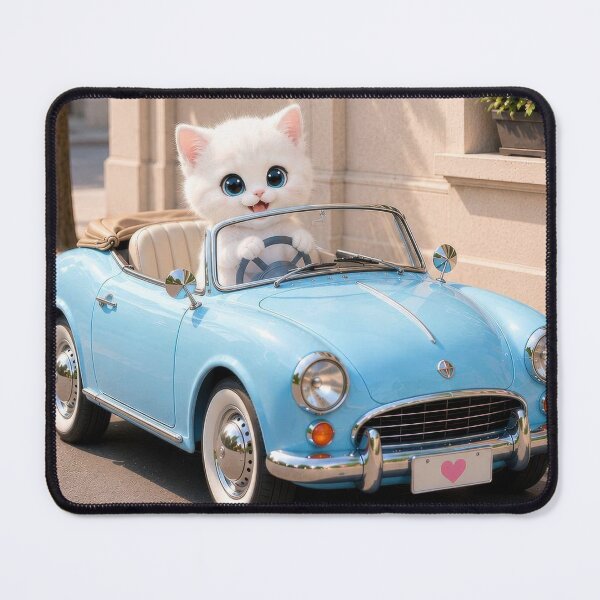 Item preview, Cute Kitten Blue Car designed and sold by dreamybyana.
