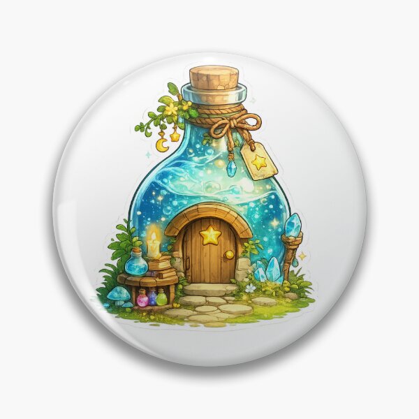 Item preview, Magical Potion Bottle House Sticker designed and sold by PixelMood Stickers.