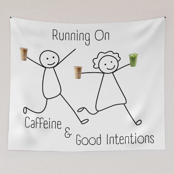 Item preview, Running On Caffeine And Good Intentions Iced Coffee Matcha — Funny Coffee Quote Design, Relatable Humor Gift, Coffee Lover Art, Matcha Latte Gift designed and sold by soaddigitalstudios.