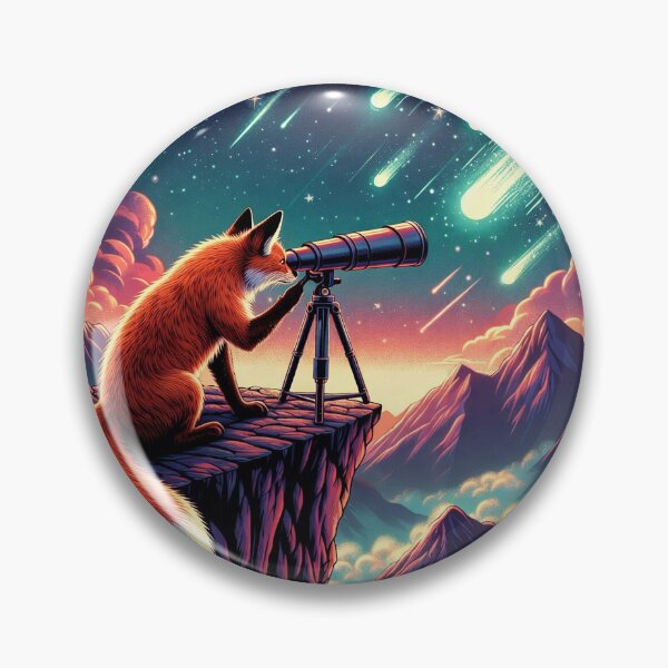 Item preview, Curious Fox Stargazer – Cosmic Exploration Art designed and sold by Dogandesighn.