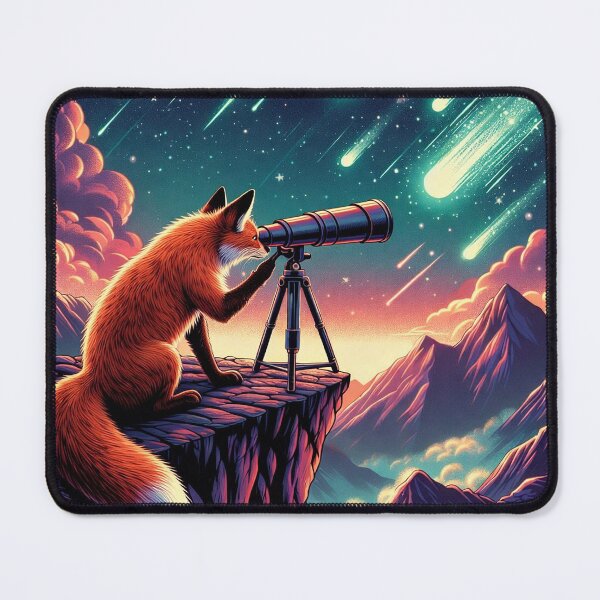Item preview, Curious Fox Stargazer – Cosmic Exploration Art designed and sold by Dogandesighn.