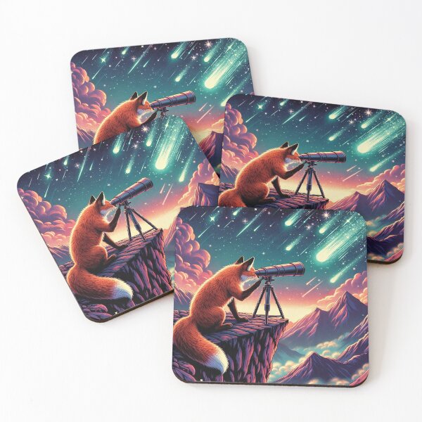 Item preview, Curious Fox Stargazer – Cosmic Exploration Art designed and sold by Dogandesighn.