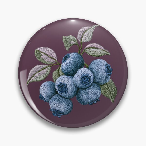 Item preview, Embroidered Blueberry Botanical Art designed and sold by MegaNovaArt.