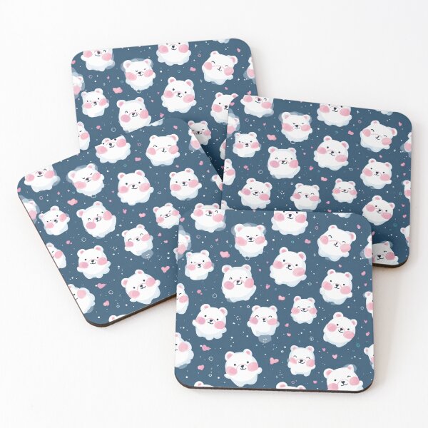 Item preview, Cute Kawaii Polar Bear Cub Arctic Animal Pattern designed and sold by NicolasGlowArt.