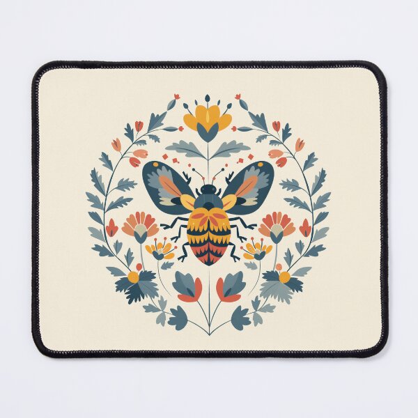 Item preview, Scandinavian Folk Art, Ladybug With Flowers designed and sold by xiao xuans.