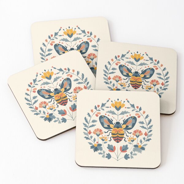 Item preview, Scandinavian Folk Art, Ladybug With Flowers designed and sold by xiao xuans.