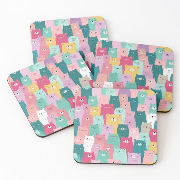 Item preview, Cute Colorful Happy Bear Pattern Design designed and sold by NicolasGlowArt.