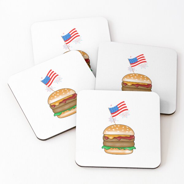 Item preview, Fourth Of July American Flag Hamburger designed and sold by Sartoris Art.