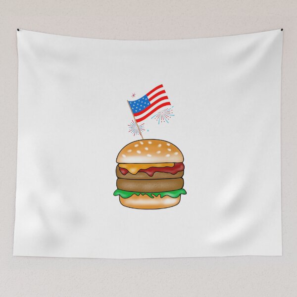 Item preview, Fourth Of July American Flag Hamburger designed and sold by Sartoris Art.