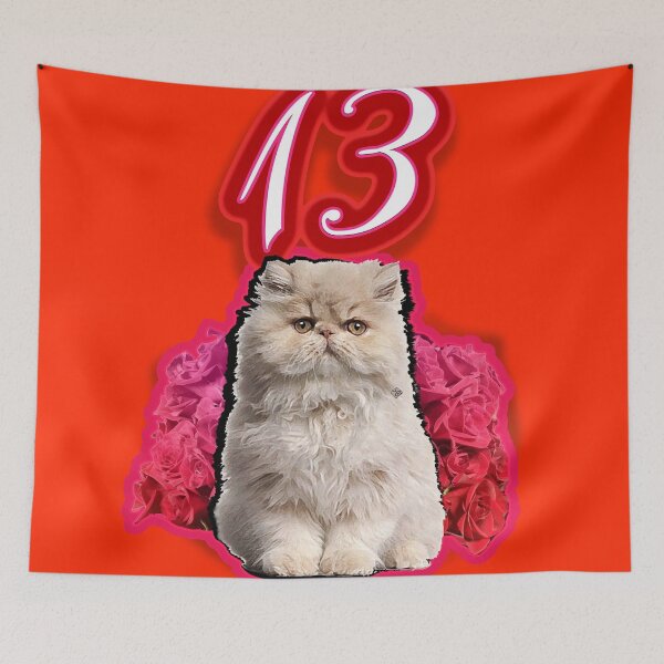 Item preview, Persian Cat and Red Roses (by ACCI) Lucky Number 13 designed and sold by VanyssaGraphics.