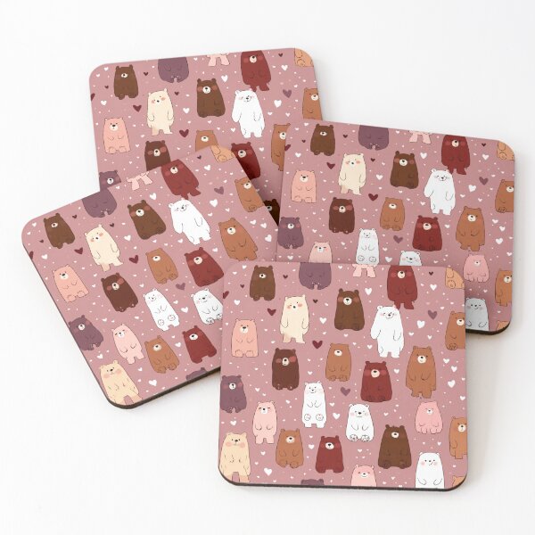 Item preview, Adorable Bears Hearts Pattern Cute Animal Lover designed and sold by NicolasGlowArt.