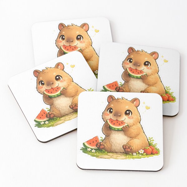 Item preview, Cute Capybara Watermelon Sticker designed and sold by PixelMood Stickers.