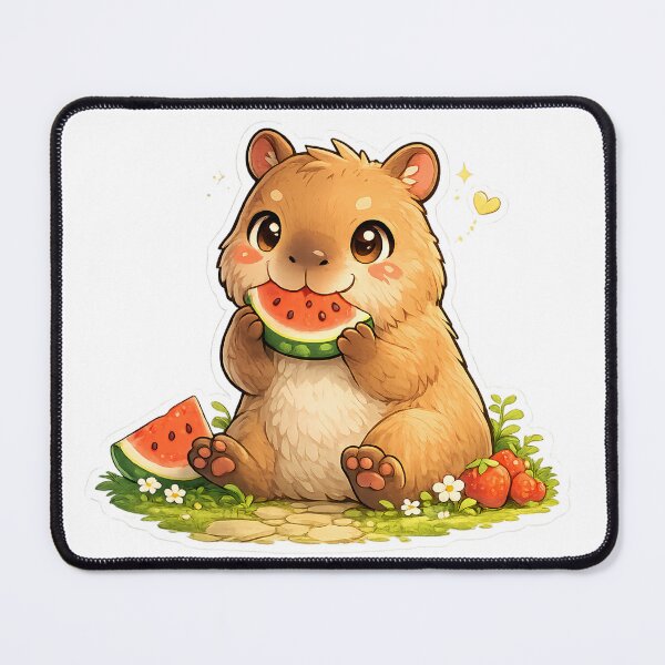 Item preview, Cute Capybara Watermelon Sticker designed and sold by PixelMood Stickers.