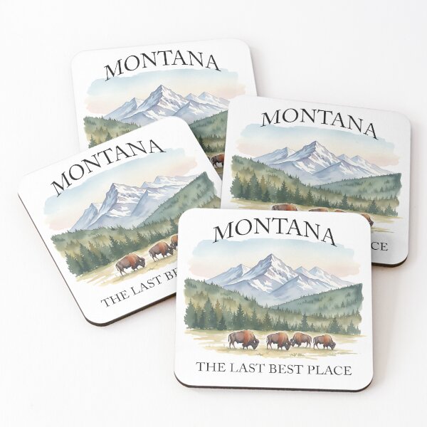 Item preview, Montana The Last Best Place - Vintage Buffalo Mountain Landscape designed and sold by legacylivingshop.