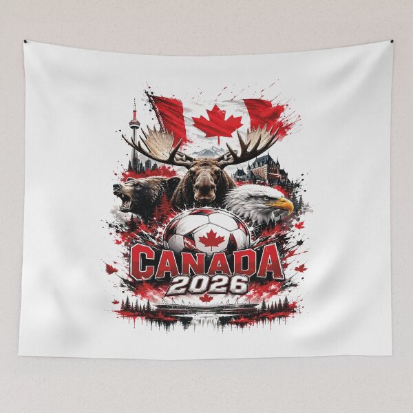 Item preview, Canada 2026 Soccer Fan T-Shirt – Canadian Football Supporter Tee with Bear, Maple Leaf & Vintage Sports Design designed and sold by al21ex.