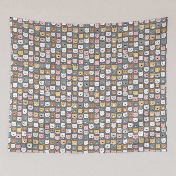 Item preview, Cute Kawaii Baby Bear Hearts Pattern designed and sold by NicolasGlowArt.