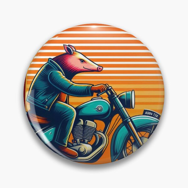 Item preview, Armadillo Rider – Retro Motorcycle Adventure Art designed and sold by Dogandesighn.