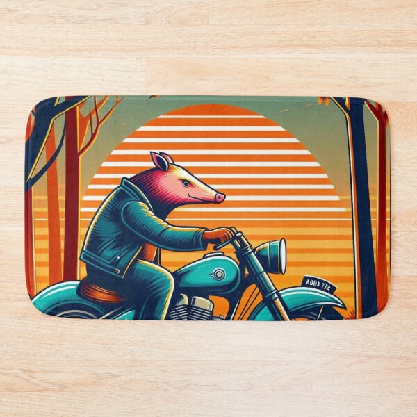 Item preview, Armadillo Rider – Retro Motorcycle Adventure Art designed and sold by Dogandesighn.
