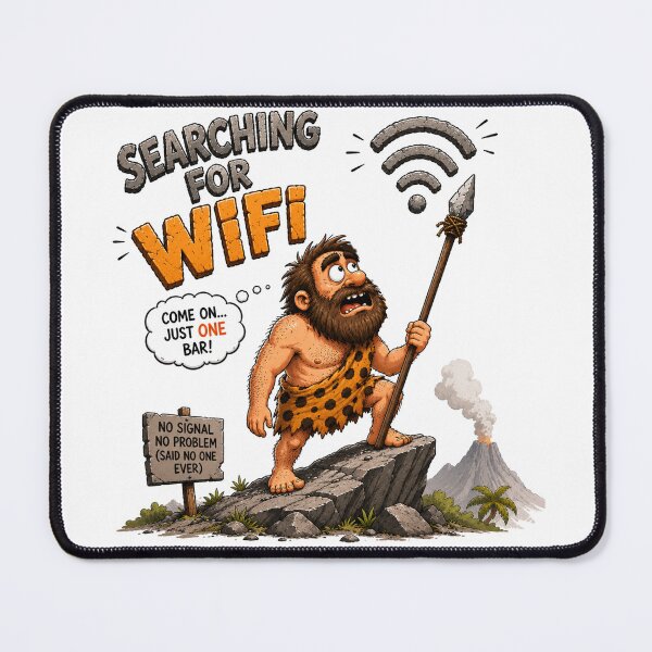 Item preview, WiFi Hunter Funny T-Shirt | Caveman Internet Meme designed and sold by JustResultsCo.