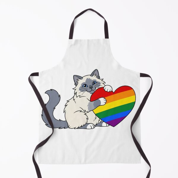 Item preview, Love is Love Rainbow Heart Pride Cat designed and sold by Snowy Studio Designs.