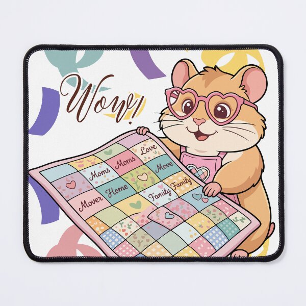 Item preview, Cute Quilting Hamster – Stitched With Love | Mother’s Day Cozy Family Design designed and sold by jindezign.