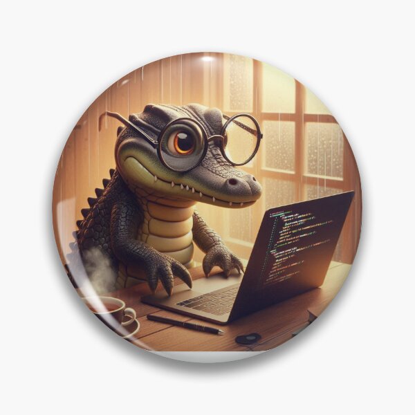 Item preview, Coding Alligator – Cozy Programmer Animal Art designed and sold by Dogandesighn.