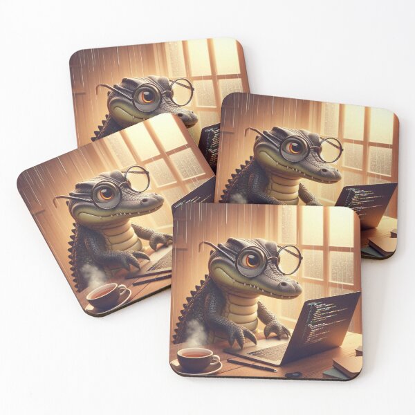 Item preview, Coding Alligator – Cozy Programmer Animal Art designed and sold by Dogandesighn.