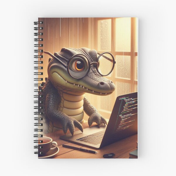 Item preview, Coding Alligator – Cozy Programmer Animal Art designed and sold by Dogandesighn.