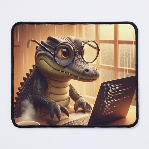 Item preview, Coding Alligator – Cozy Programmer Animal Art designed and sold by Dogandesighn.