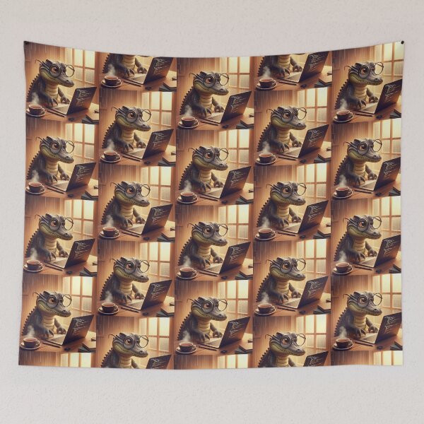 Item preview, Coding Alligator – Cozy Programmer Animal Art designed and sold by Dogandesighn.