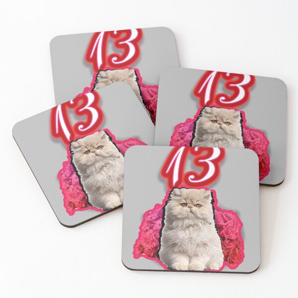 Item preview, Persian Cat and Red Roses (by ACCI) Lucky Number 13 designed and sold by VanyssaGraphics.
