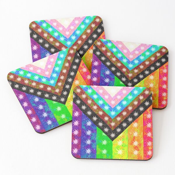 Item preview, Inclusive Progress Pride Flag | Hand Drawn Starburst Pattern | LGBTQ+ Watercolor Art designed and sold by ghostieking.