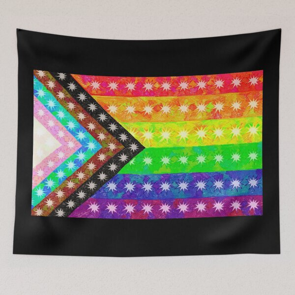 Item preview, Inclusive Progress Pride Flag | Hand Drawn Starburst Pattern | LGBTQ+ Watercolor Art designed and sold by ghostieking.