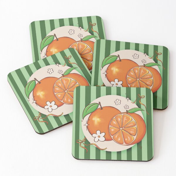 Item preview, Oranges with Green Stripe Background designed and sold by GreenTStudio.