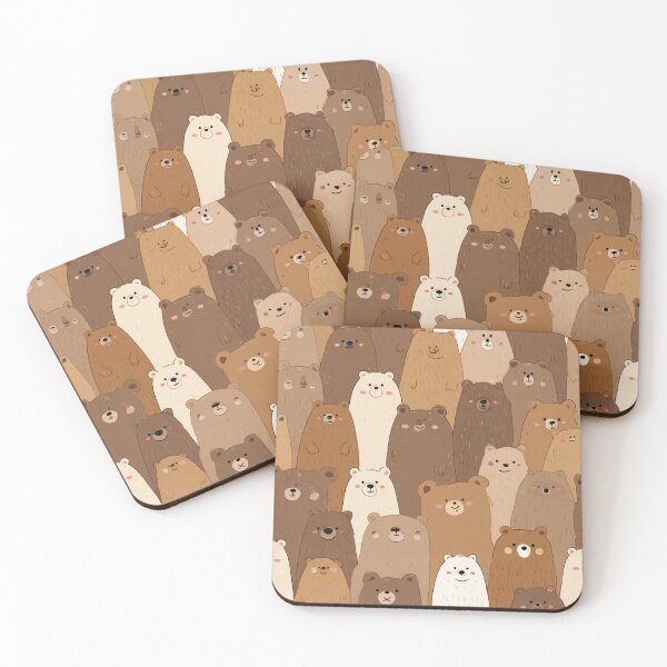 Item preview, Cute Kawaii Bear Pattern Adorable Woodland Animals designed and sold by NicolasGlowArt.