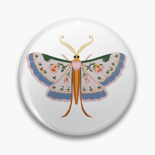 Item preview, Floral Folk Art Moth Illustration with Decorative Wings designed and sold by CreativeLarysa.
