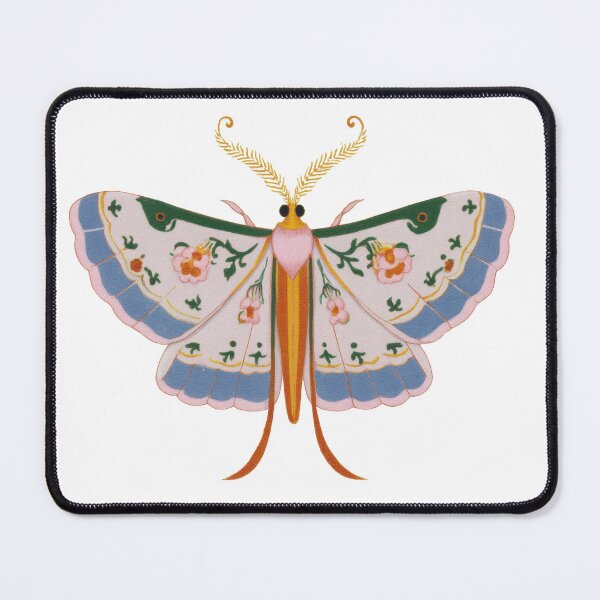Item preview, Floral Folk Art Moth Illustration with Decorative Wings designed and sold by CreativeLarysa.