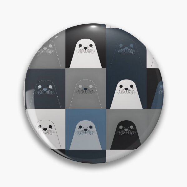 Item preview, Blue harbor seal pattern designed and sold by uunaa.