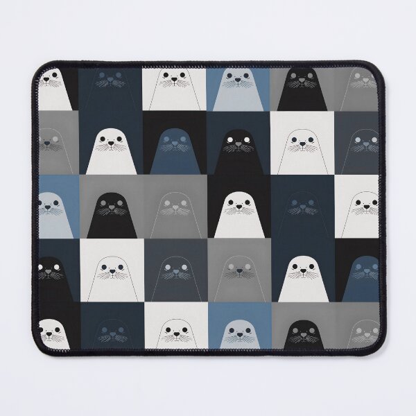 Item preview, Blue harbor seal pattern designed and sold by uunaa.