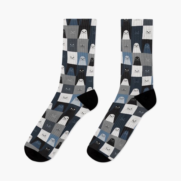 Item preview, Blue harbor seal pattern designed and sold by uunaa.