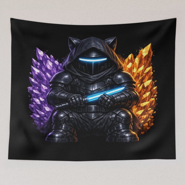 Item preview, Shadow Paw — Armored Cat Warrior | Crystal Fire & Neon Blade Art designed and sold by ArtoryWorks.
