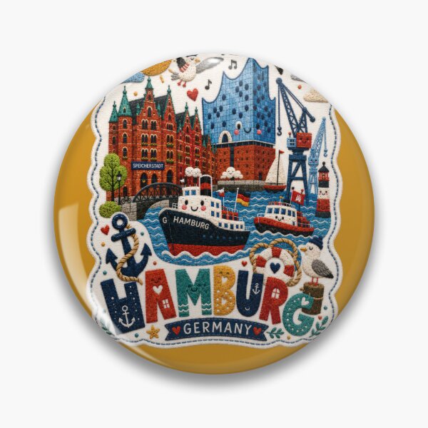 Item preview, Hamburg Germany Maritime Travel Souvenir Art designed and sold by Witsprings.