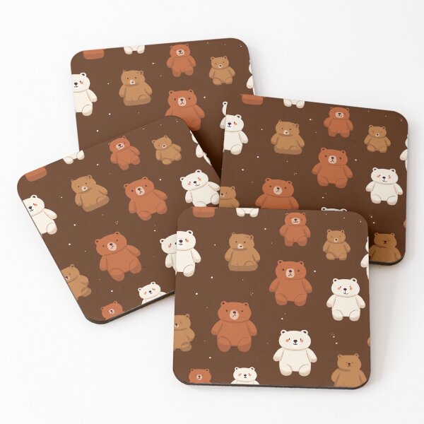 Item preview, Cute Teddy Bear Pattern Kawaii Stuffed Animal designed and sold by NicolasGlowArt.