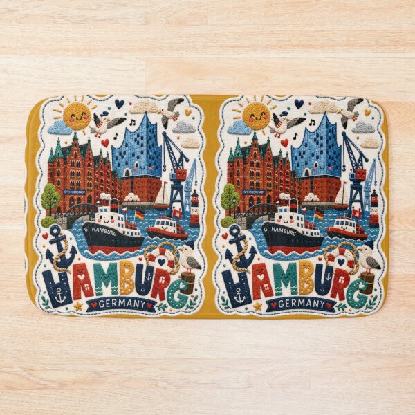 Item preview, Hamburg Germany Maritime Travel Souvenir Art designed and sold by Witsprings.
