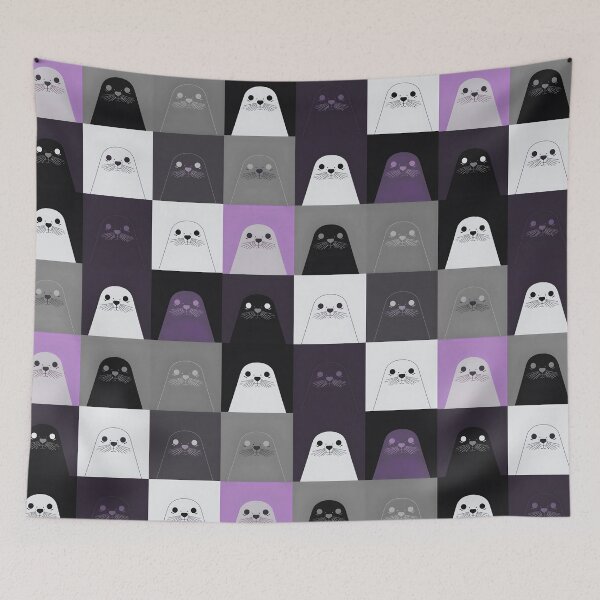 Item preview, Purple harbor seal pattern designed and sold by uunaa.