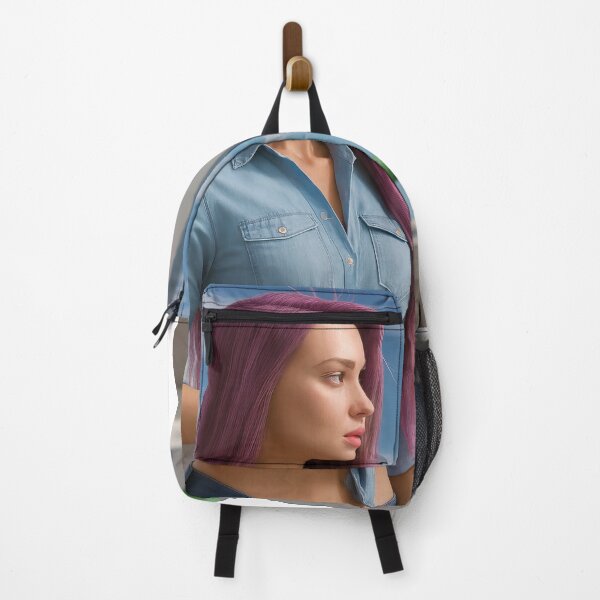 Item preview, Woman with Pink Hair - Urban 3D Digital Portrait - Modern Art Print designed and sold by Keltoi-art.