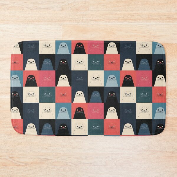 Item preview, Red harbor seal pattern designed and sold by uunaa.