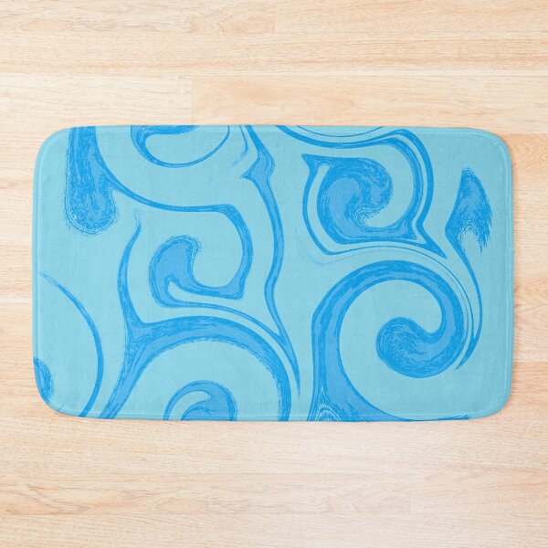 Item preview, Sky Blue Swirls - Bright Cyan Liquid Marble Fluid Art Pattern designed and sold by CaramelCo.
