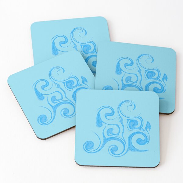 Item preview, Sky Blue Swirls - Bright Cyan Liquid Marble Fluid Art Pattern designed and sold by CaramelCo.